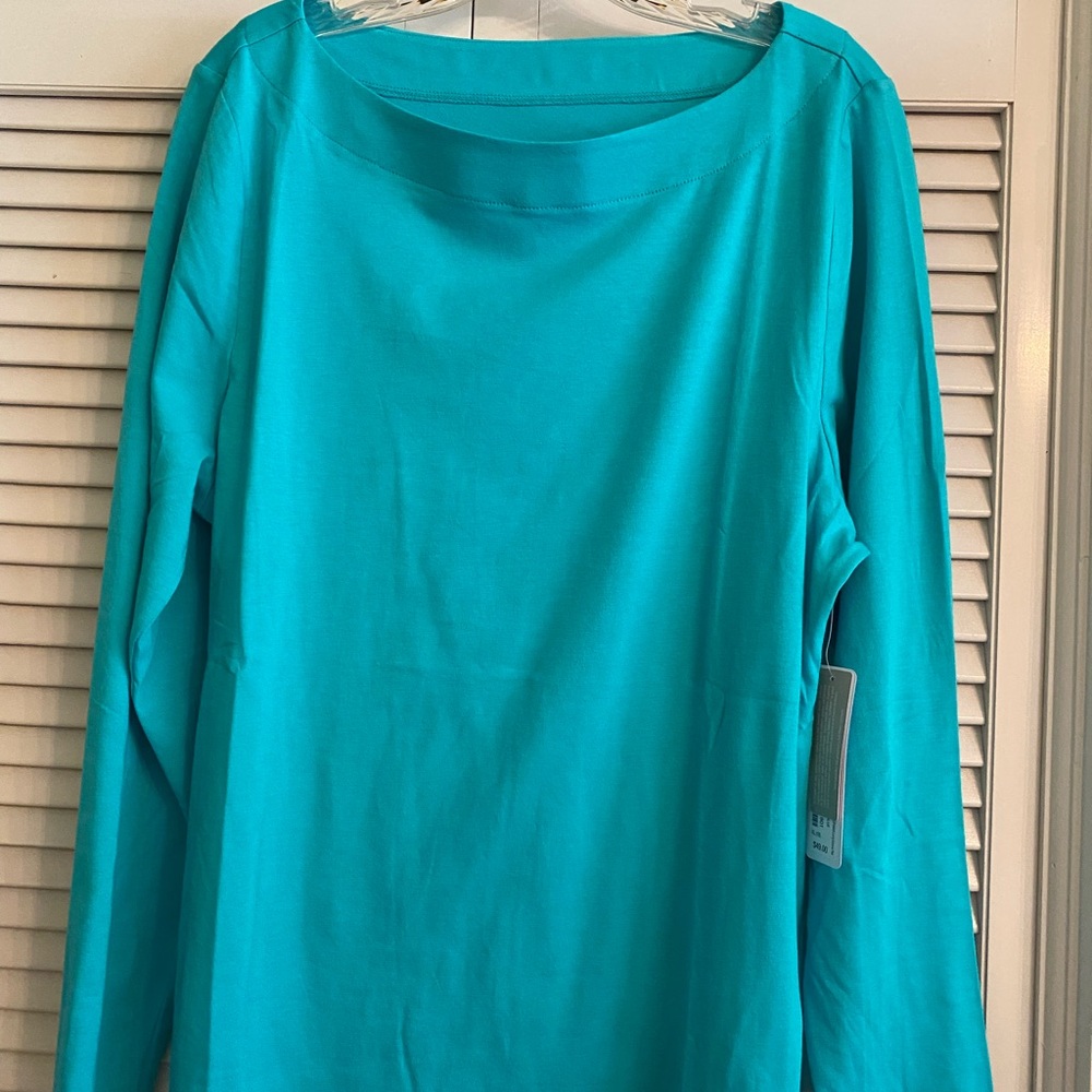 NWT Soft Surroundings aqua knit XL top.